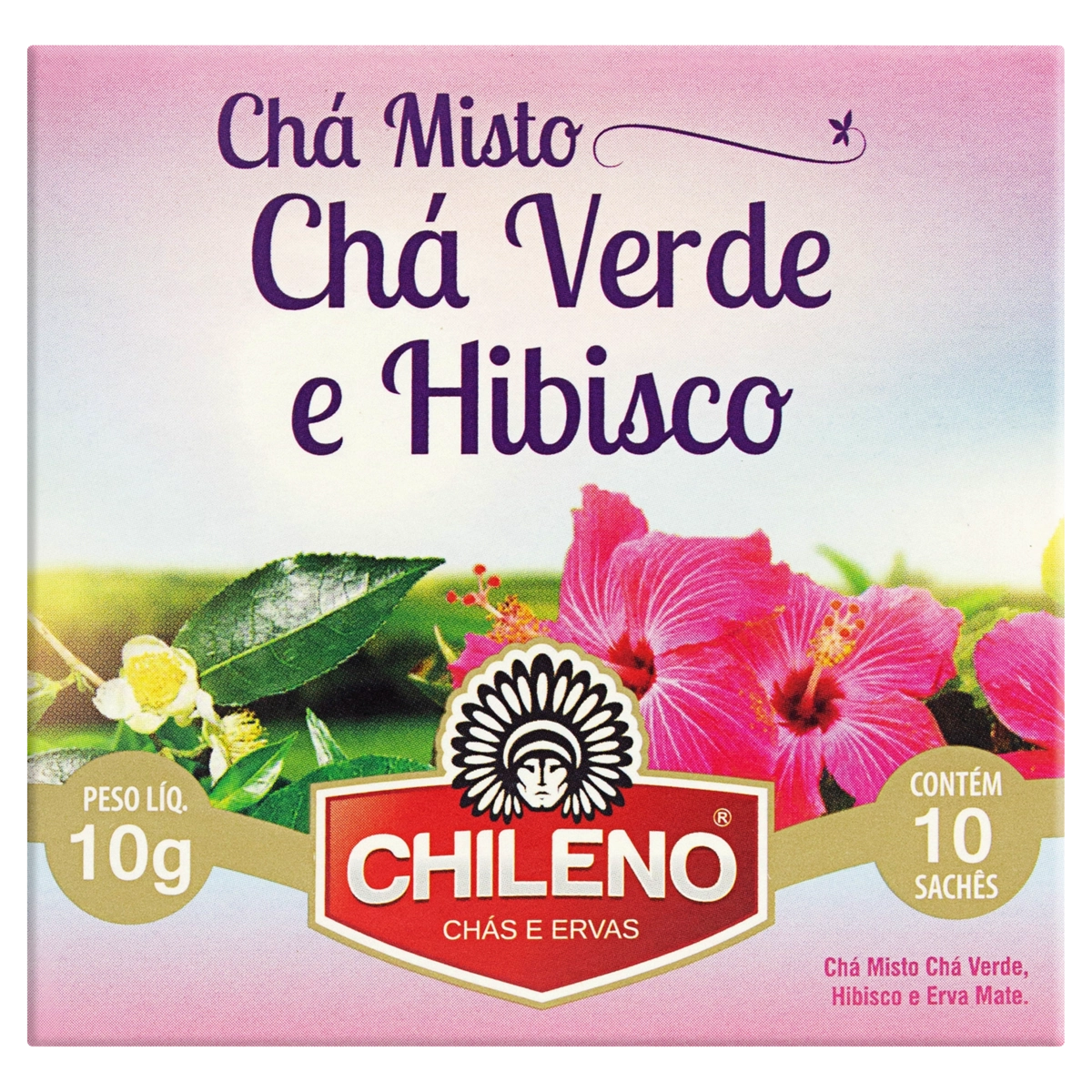 Chá Misto Verde E Hibisco Chileno Caixa 10g 10 Unidades