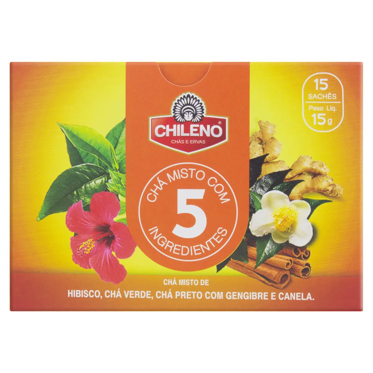 Chá Misto 5 Ingredientes Chileno Caixa 15g 15 Unidades