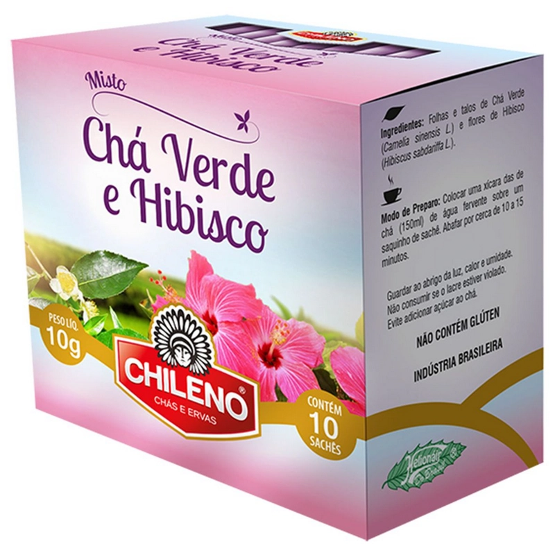 Chá Verde E Hibisco 10g.