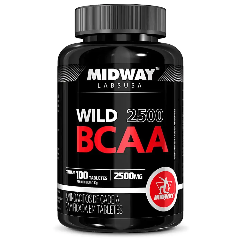 Esportivo Midway Wild Bcaa 2500 Pote 100 Tabletes