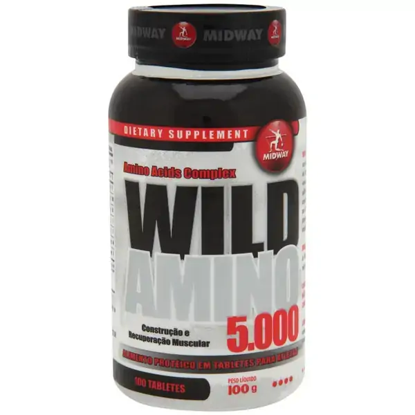 Esportivo Midway Wild Amino 5000 Pote 100 Tabletes