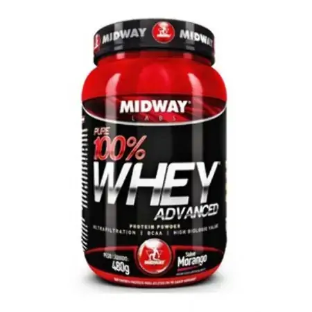 Esportivo Midway Pure Whey Advanced Pote Pó 480 Gramas