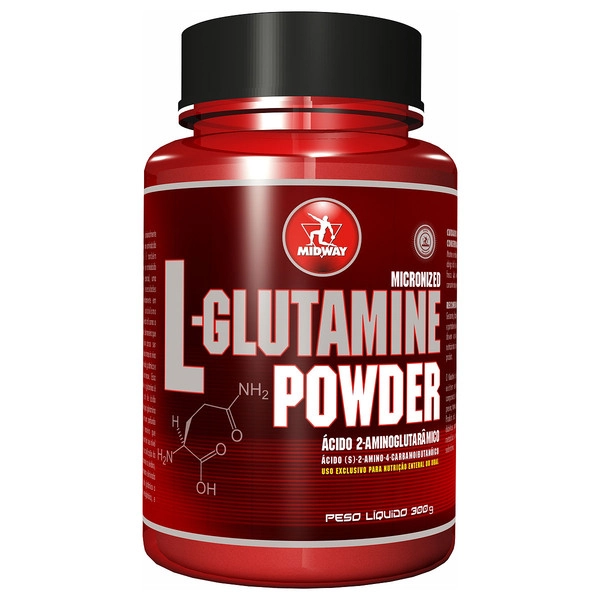Esportivo Midway L Glutamine Powder Pote Pó 300 Gramas