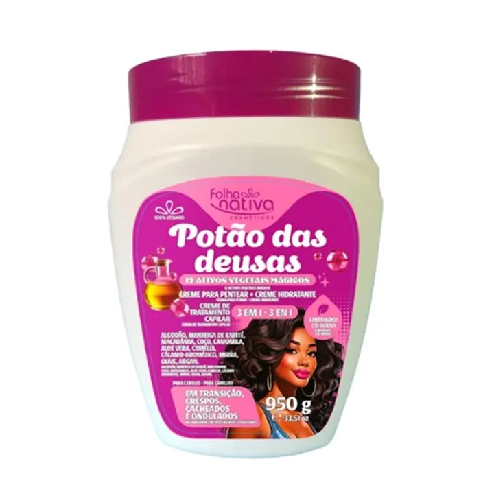 Creme De Tratamento Capilar 3 Em 1 950g Potao Das Deusas Folha Nativa