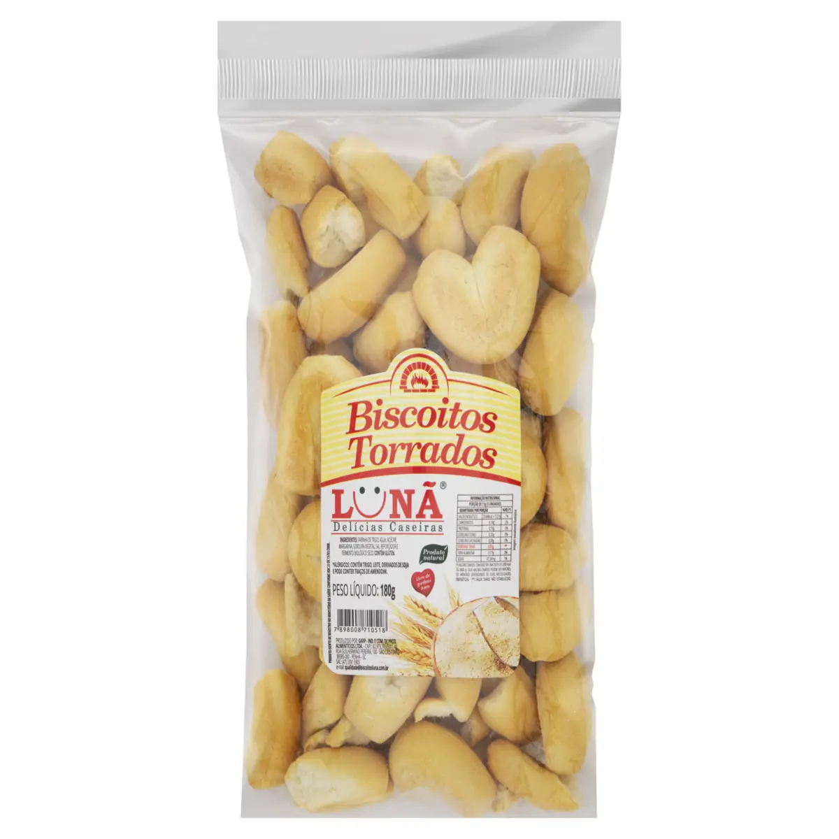 Biscoito Torrado Lunã Delícias Caseiras Pacote 180g