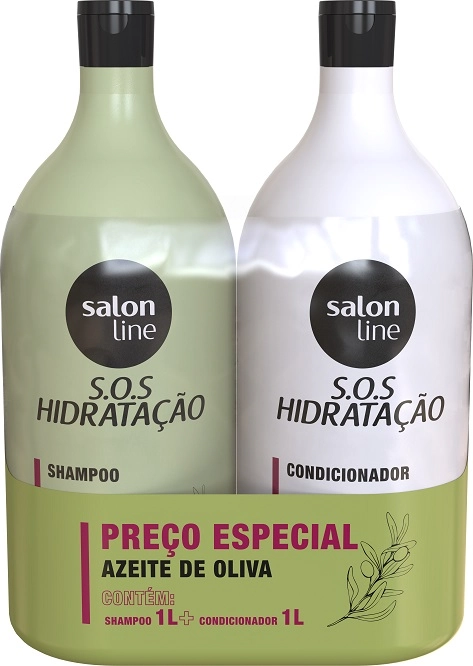 Kit SOS Hidratação Ultra Cachos Shampoo e Condicionar Litrão Salon Line