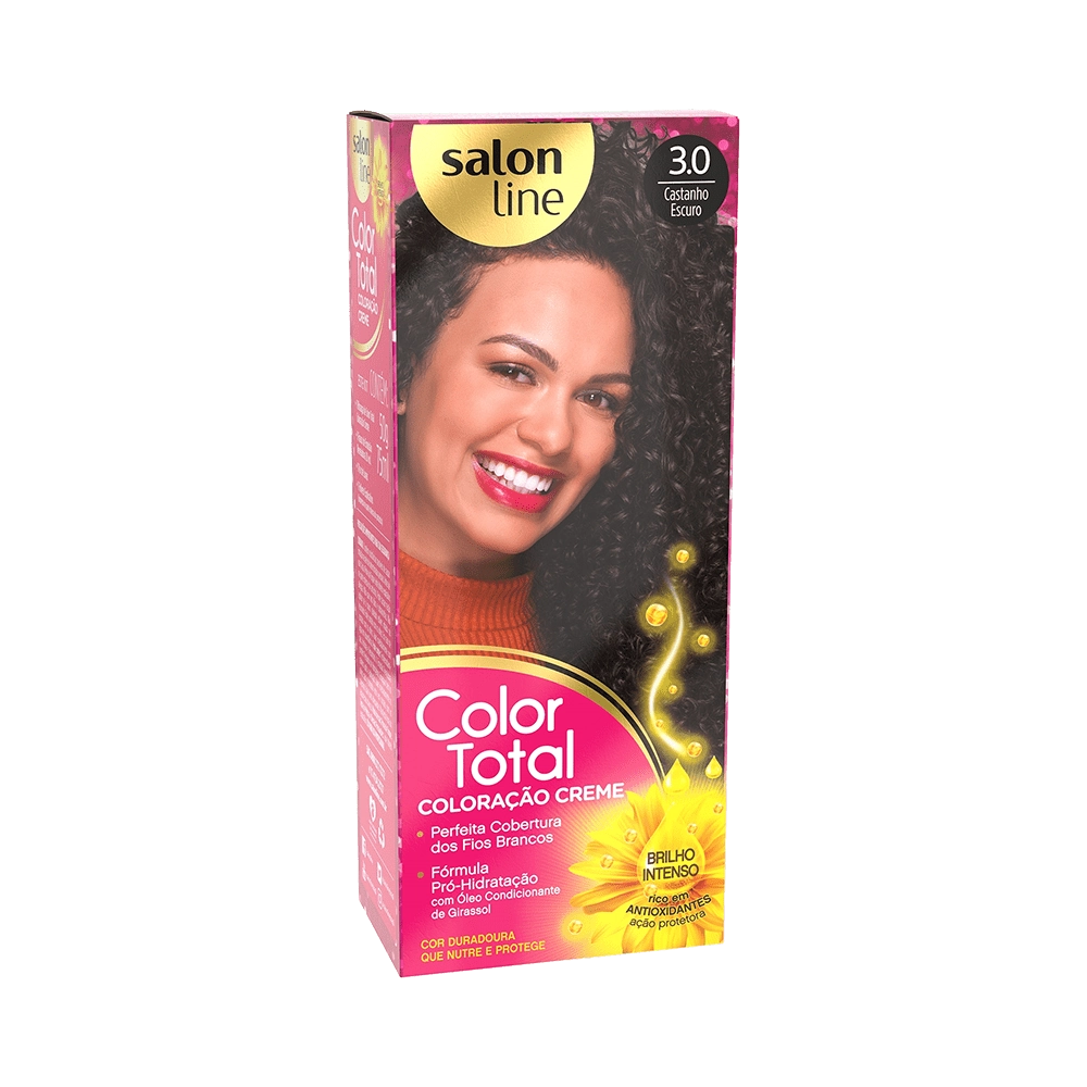 Coloração creme Color Total 3.0 Castanho Escuro Salon Line