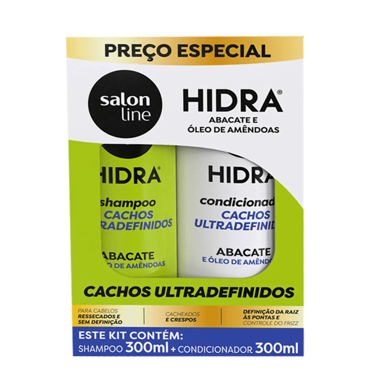 Kit Shampoo e Condicionador Hidra Cachos Ultra Definidos Salon Line 300ml