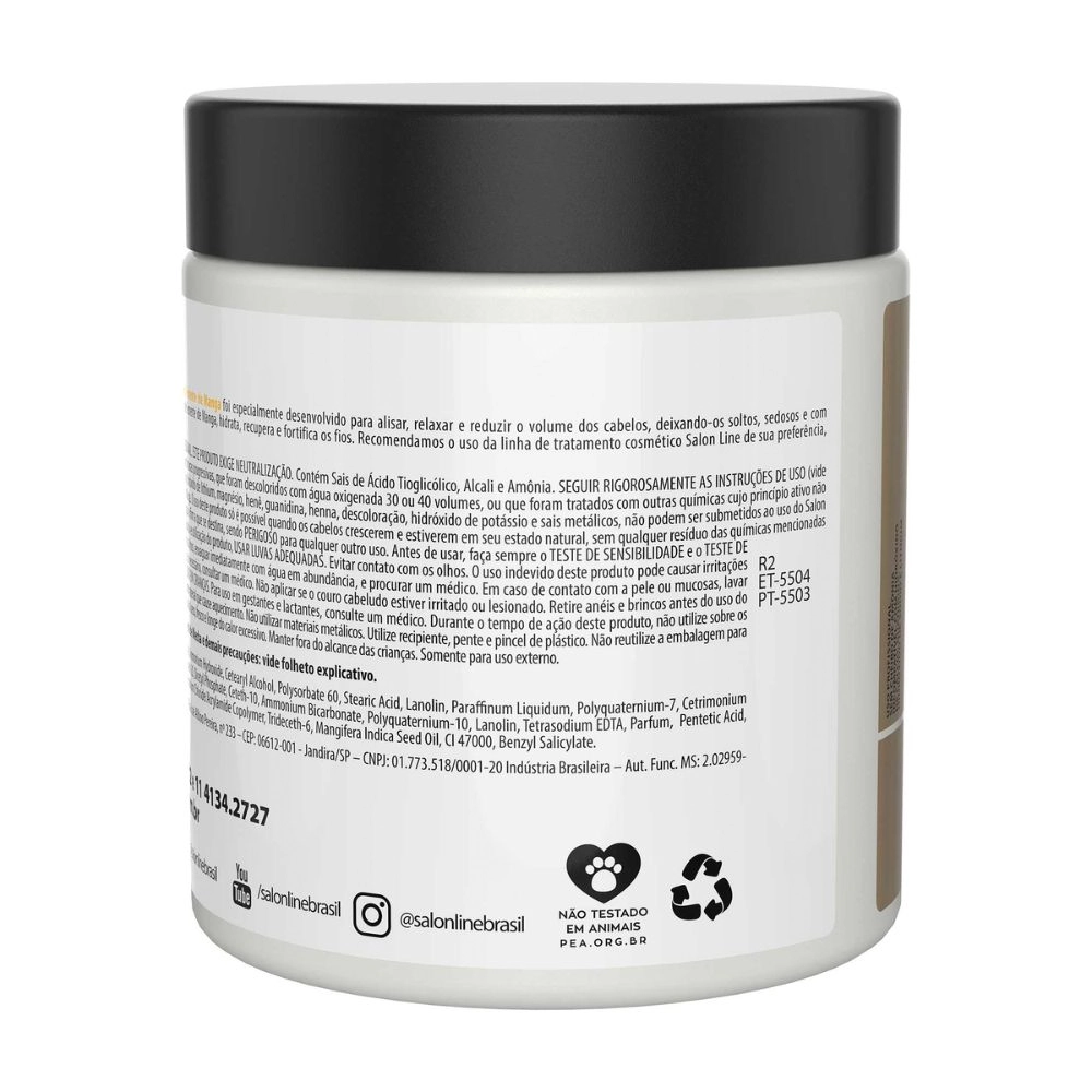 Creme Alisante Óleo Semente de Manga Médio Salon Line 500gr
