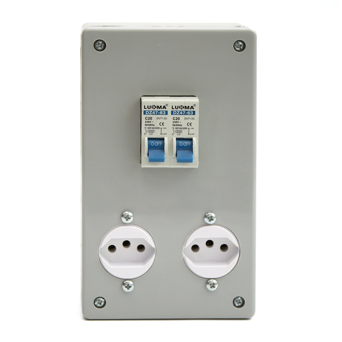 Unidade Combinada Padrão Brasileiro 2 Tomadas 20a E 2 Disjuntor 1p 20a 110/130v