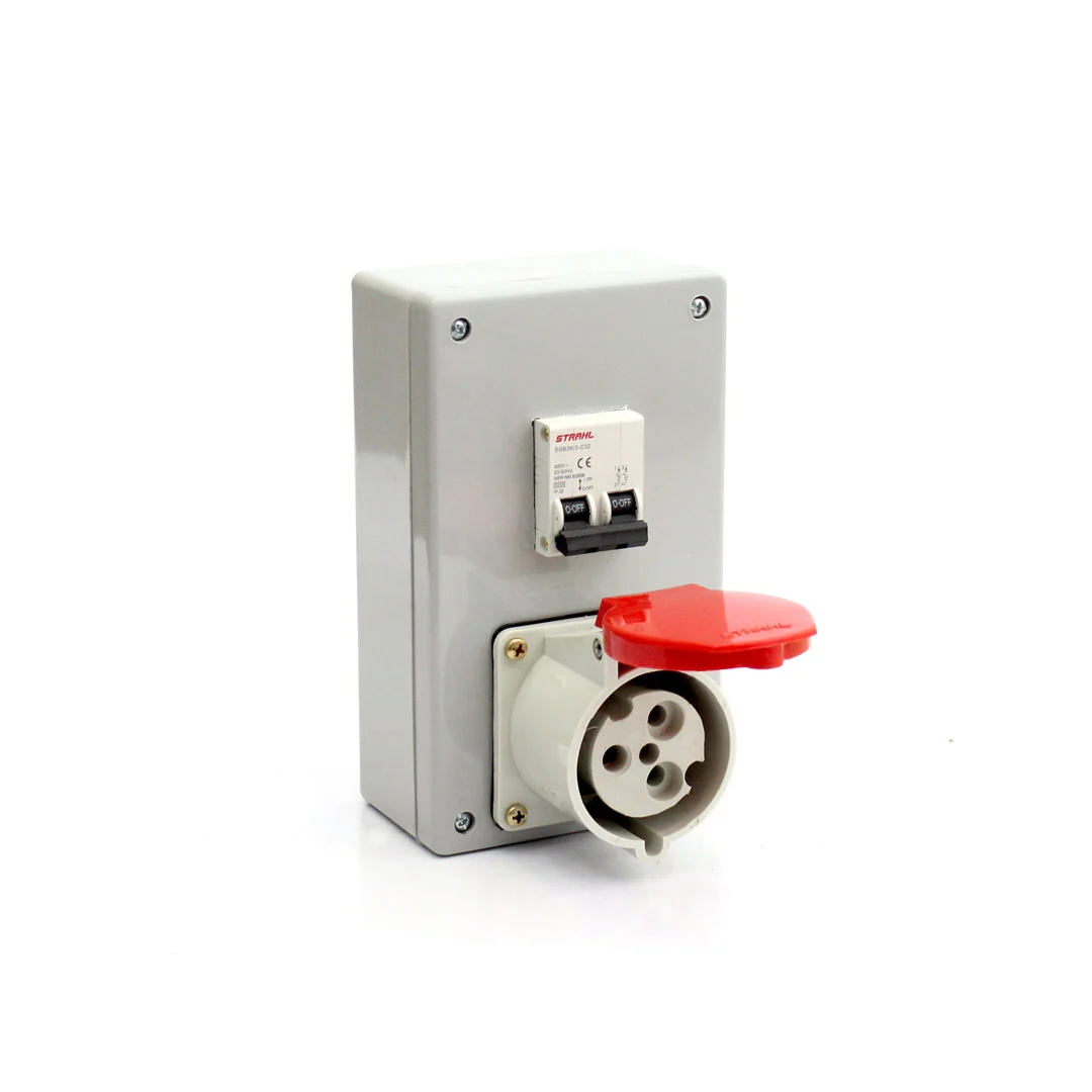 Caixa C/ Tomada E Disjuntor 2p+t 16a 380/440v Strahl Cd-3049