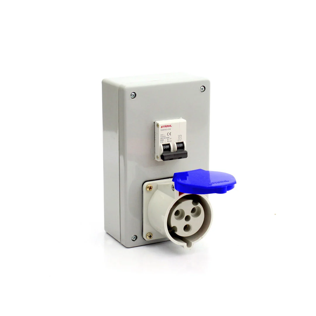 Caixa C/ Tomada E Disjuntor 2p+t 32a 220/240v Strahl Cd-3246