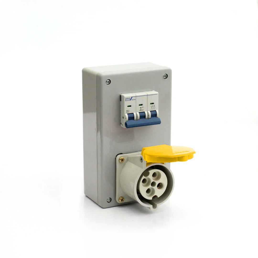 Caixa C/ Tomada E Disjuntor 3p+t 32a 110/130v Strahl Cd-4244