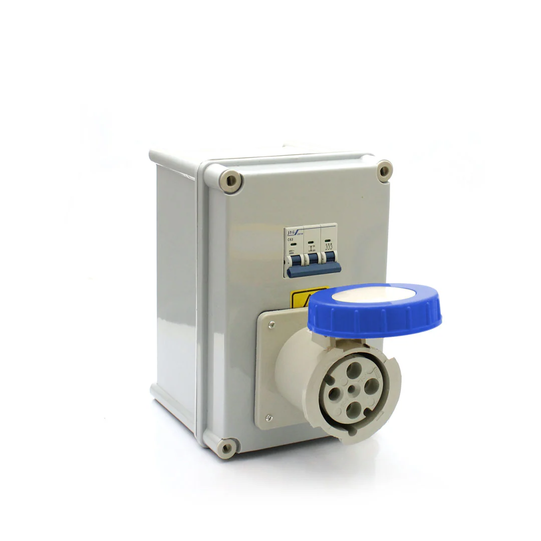 Caixa C/ Tomada E Disjuntor 3p+t 63a 220/240v Strahl Cd-4549