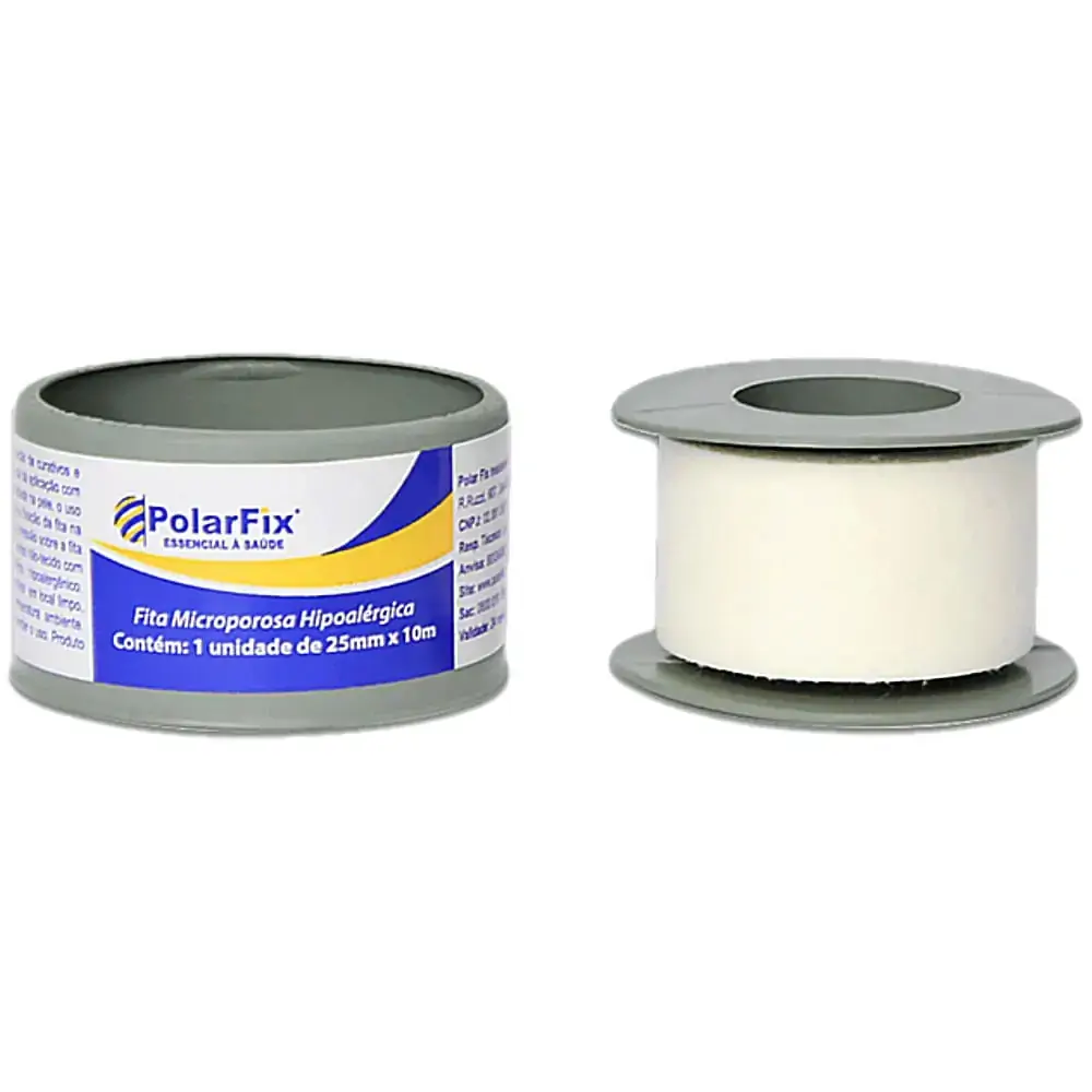 Fita Microporosa Hipoalérgica PolarFix - 25mm x 10 m - Branca