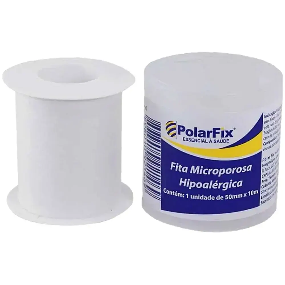 Fita Microporosa Hipoalérgica PolarFix - 50mm x 10 m - Branca