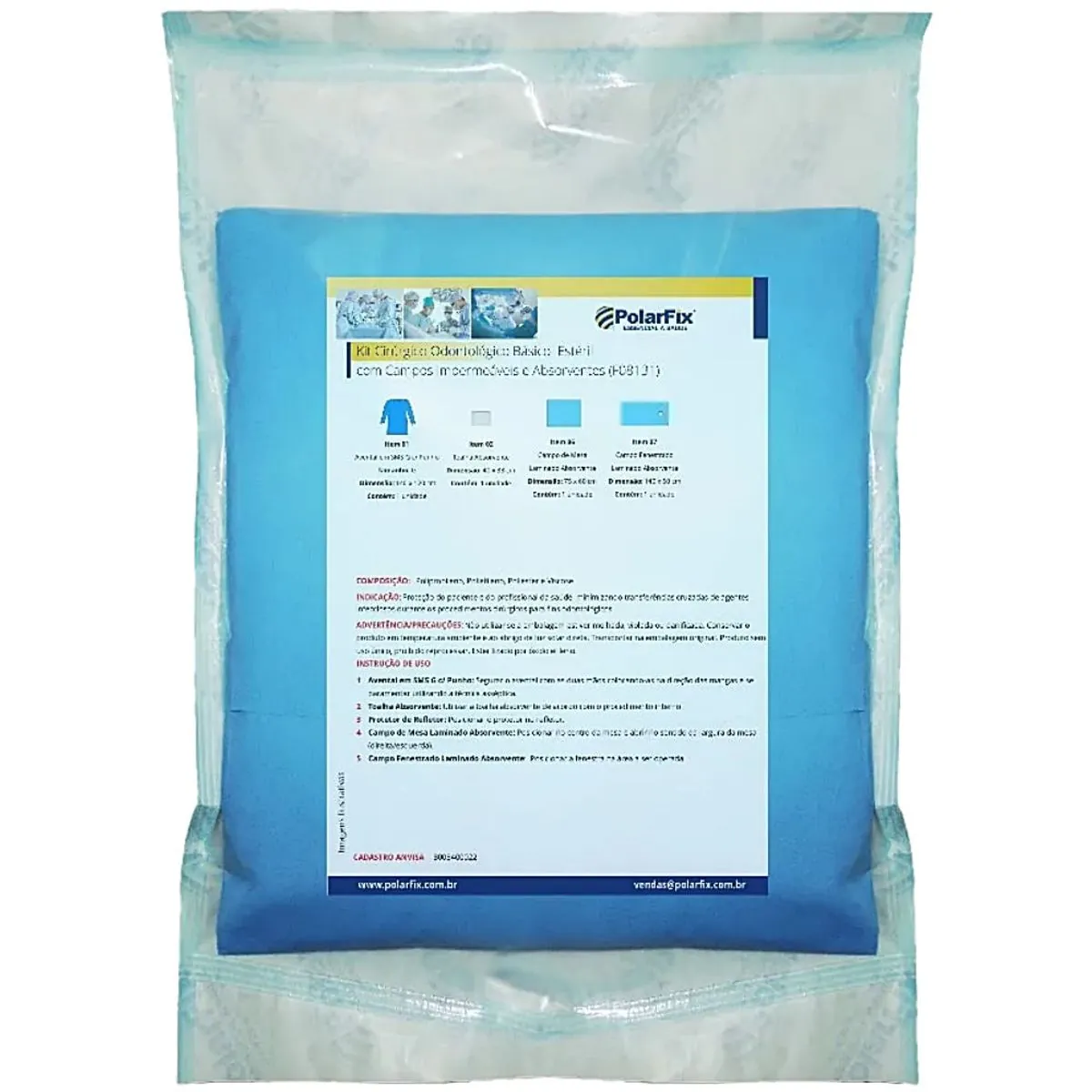 Kit Cirúrgico Odontológico Básico Estéril PolarFix