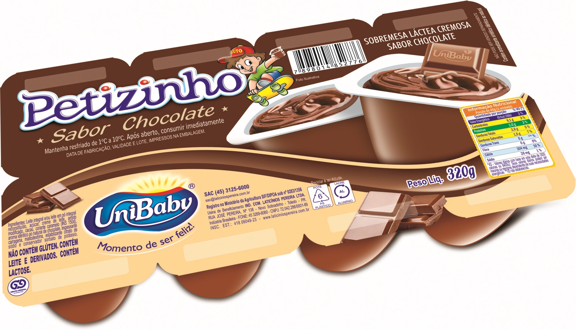 Sobremesa Unibaby 320g Chocolate
