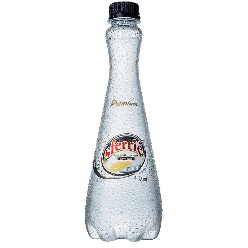 água Mineral Natural Com Gás Sferriê Premium Garrafa 410ml