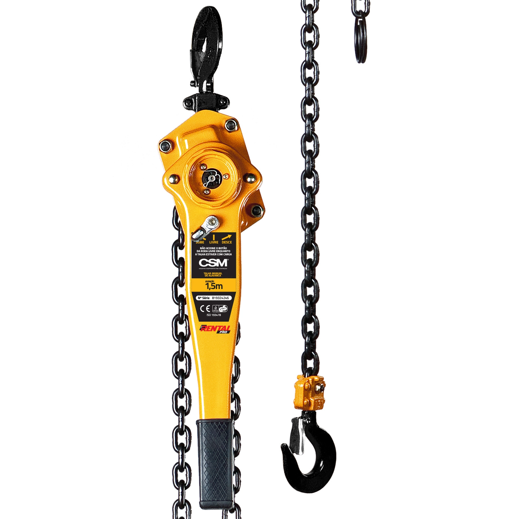 Talha Manual de Corrente com Alavanca 750 kg 1,5m CSM