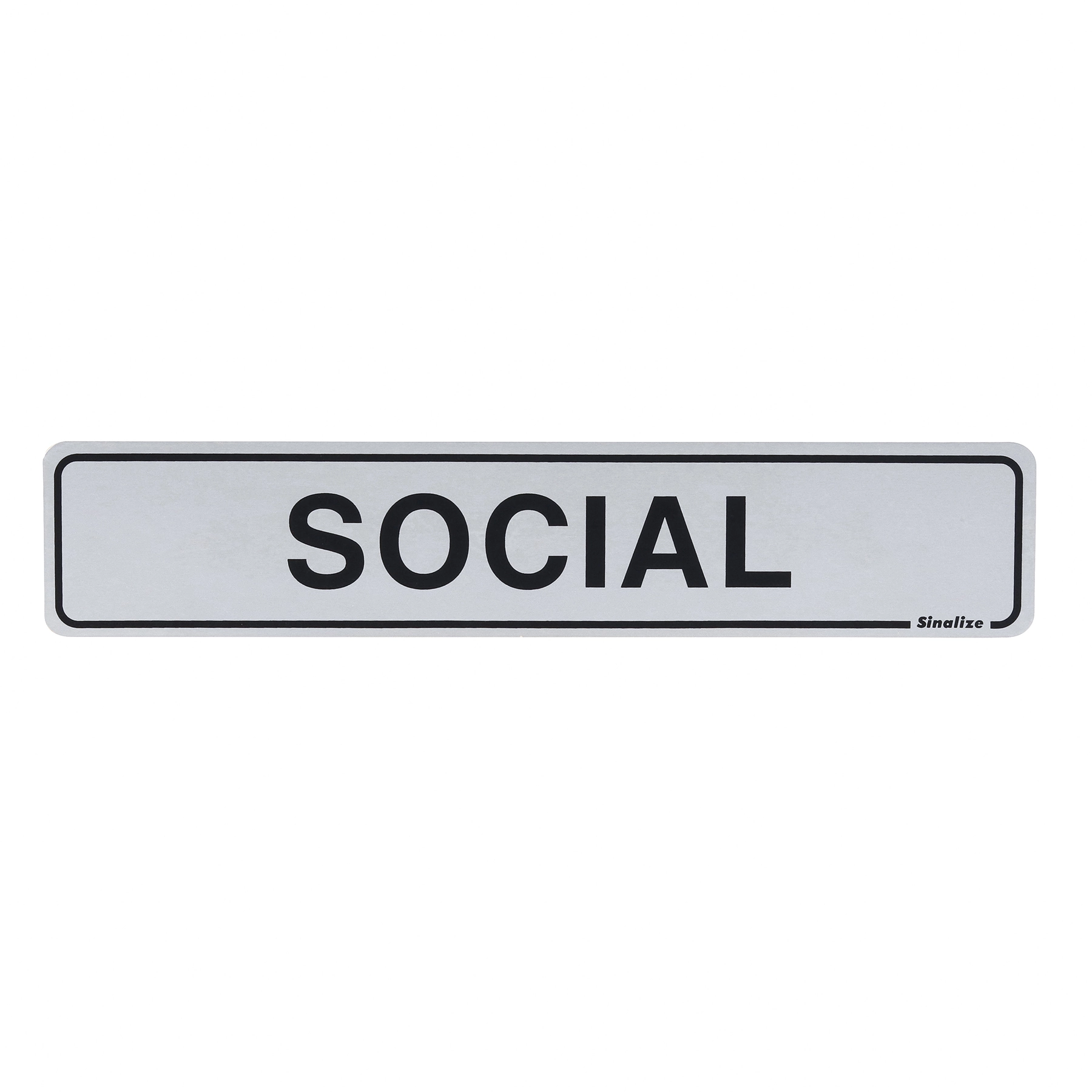 Placa "Social" Alumínio 5x25cm