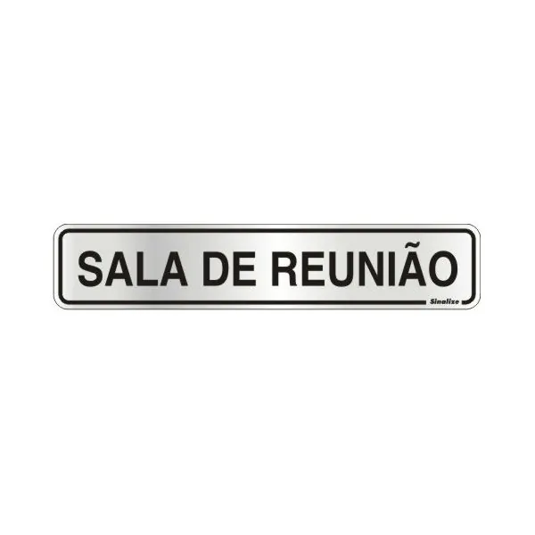 Placa "Sala de Reunião" Alumínio 5x25cm