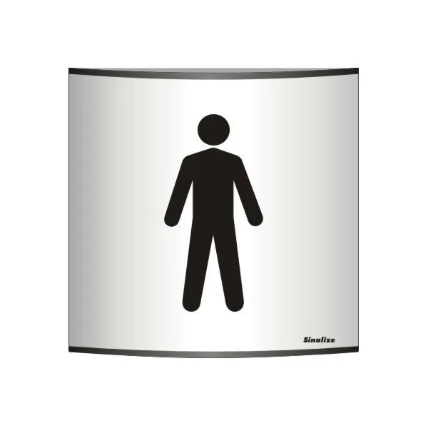 Placa "Sanitário Masculino" Alumínio 14x14cm