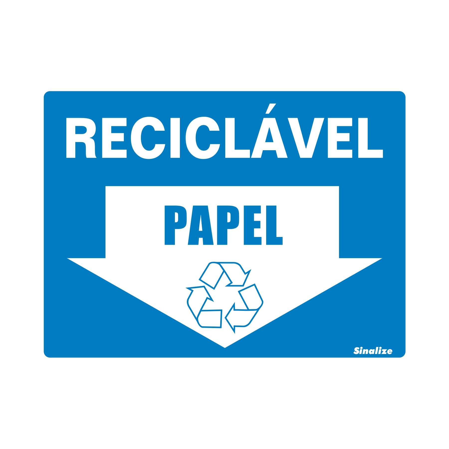Etiqueta Adesiva "Lixo Reciclável Papel" Vinil 15x20cm