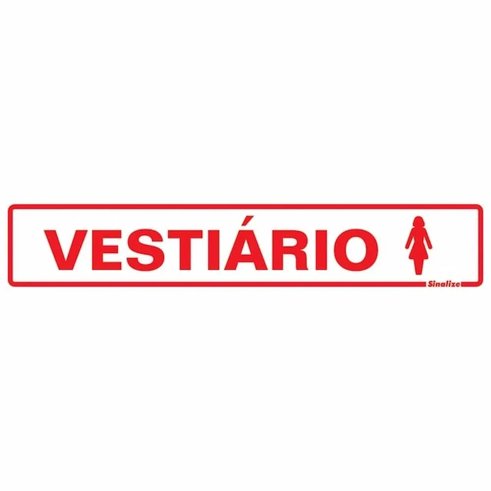 Placa Em Pvc 5x25cm Vestiário Feminino - Sinalize