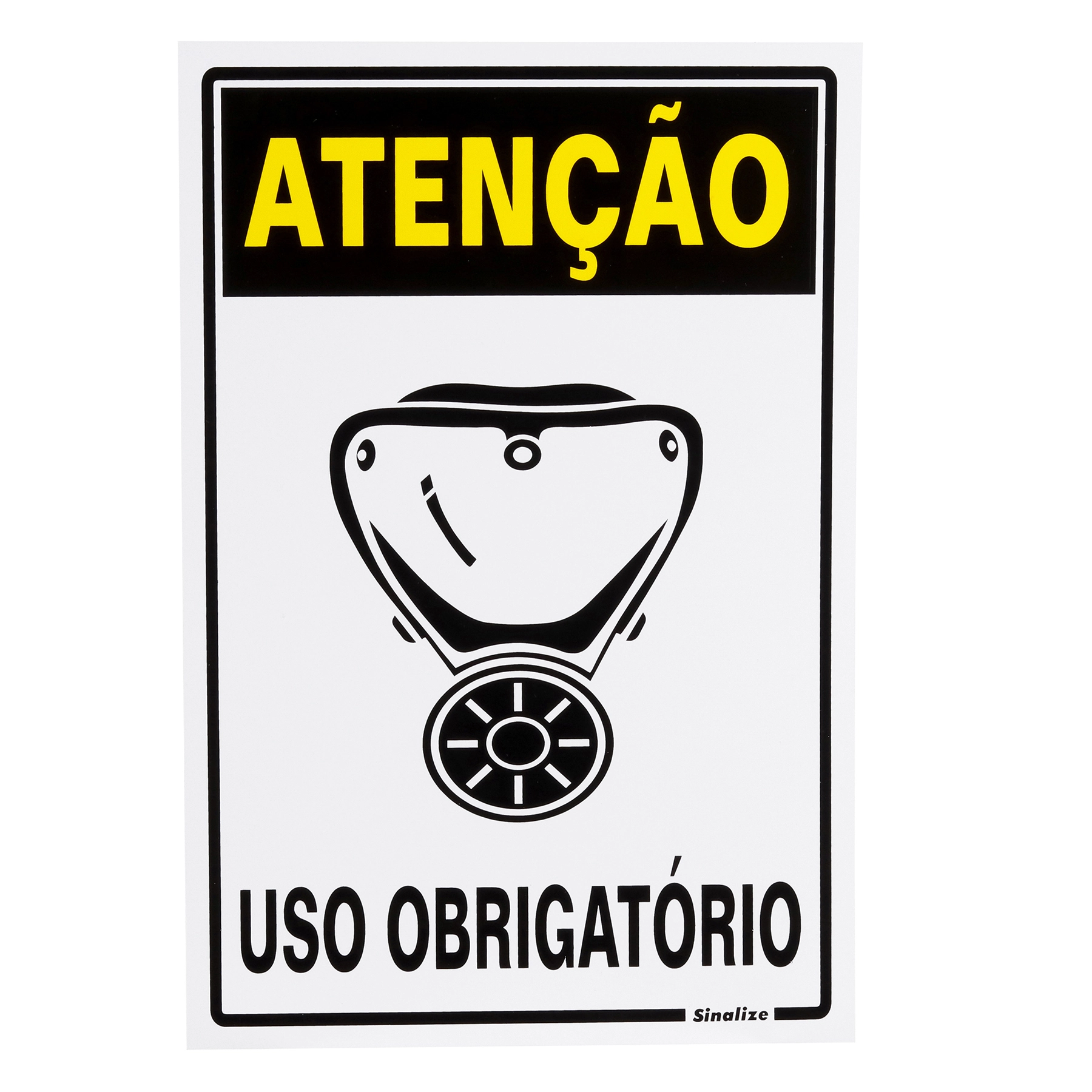 Placa Uso Obrigatório de Máscara Plástico 15x20cm