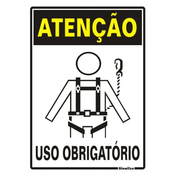 Placa "Uso Obrigatório de Cinto de Segurança" Plástico 15x20cm