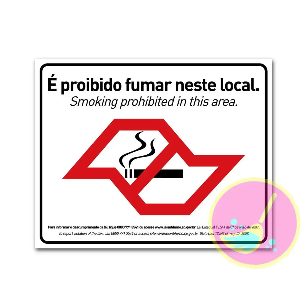 Placa Proibido Fumar Sinalize