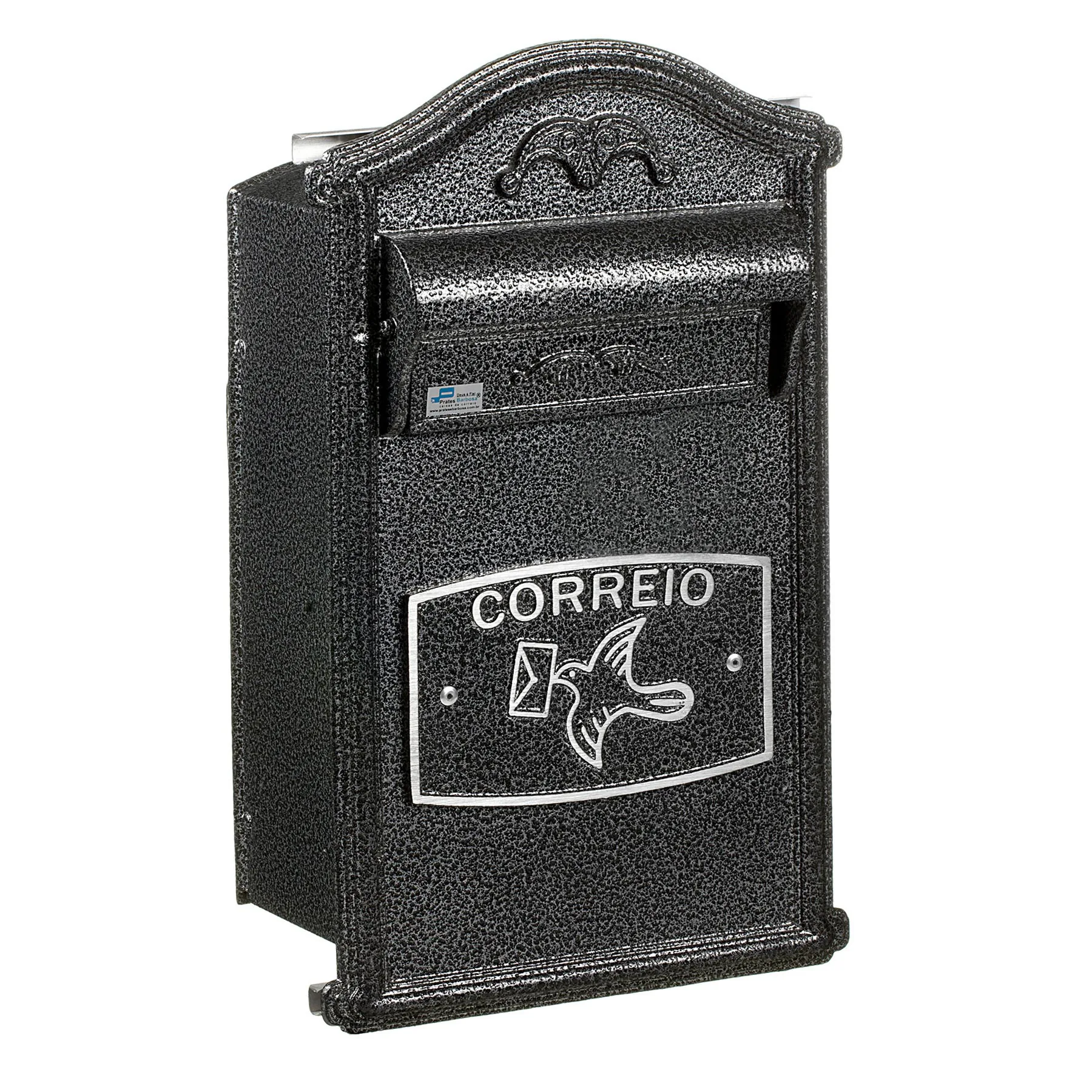 Caixa de Correio para Grade e Muro Alumínio Preto 36x19x15cm