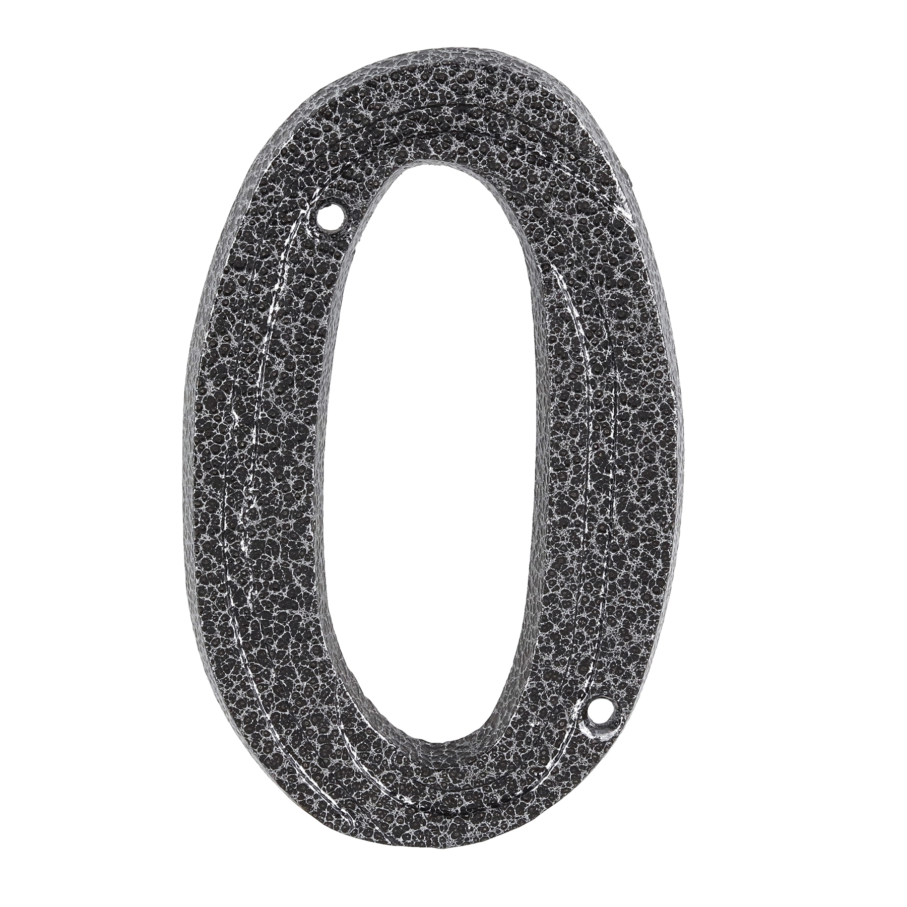 Número Casa "0" 16cm Parafusar Alumínio Prata