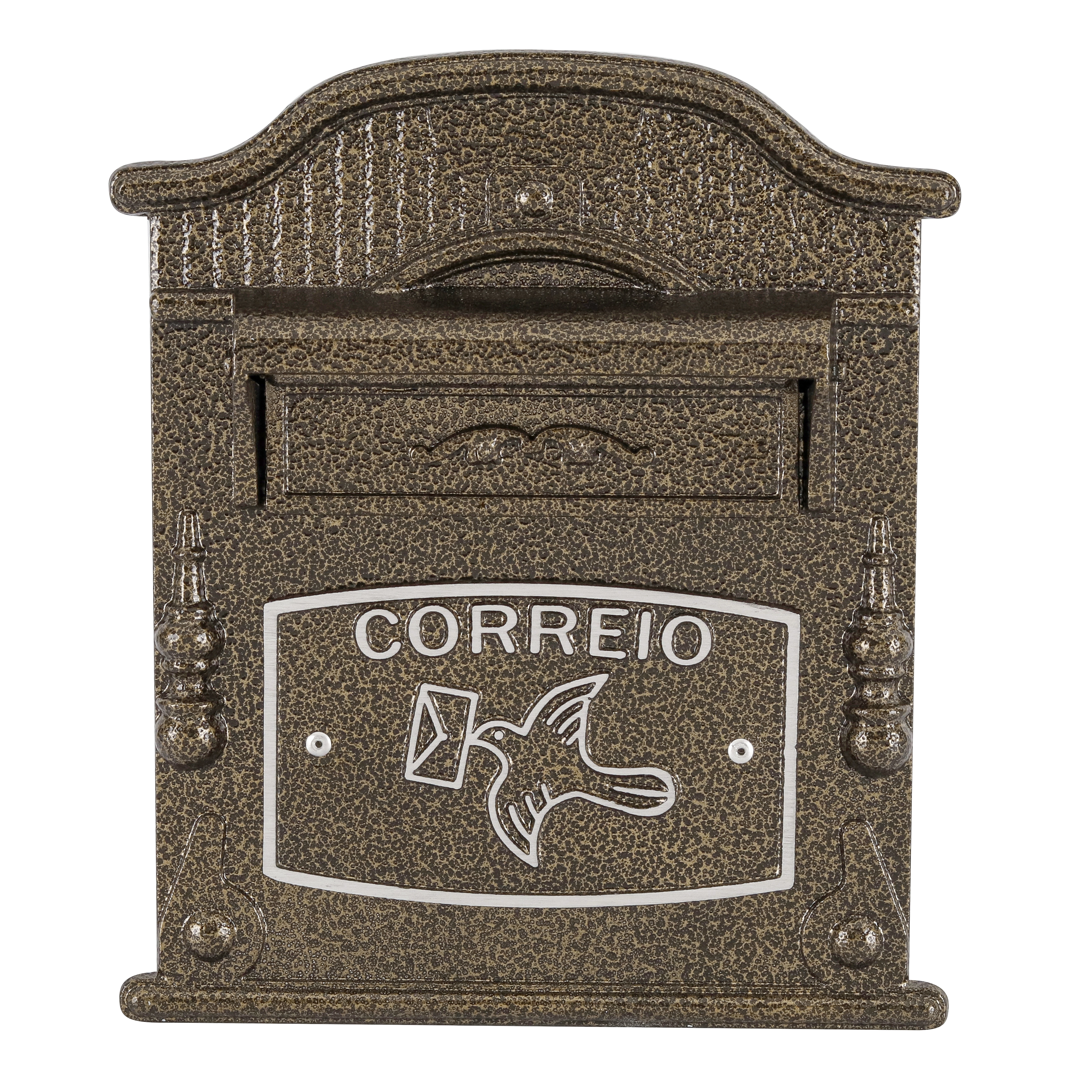 Caixa de Correio para Muro Alumínio Dourado 24x19,5x15cm