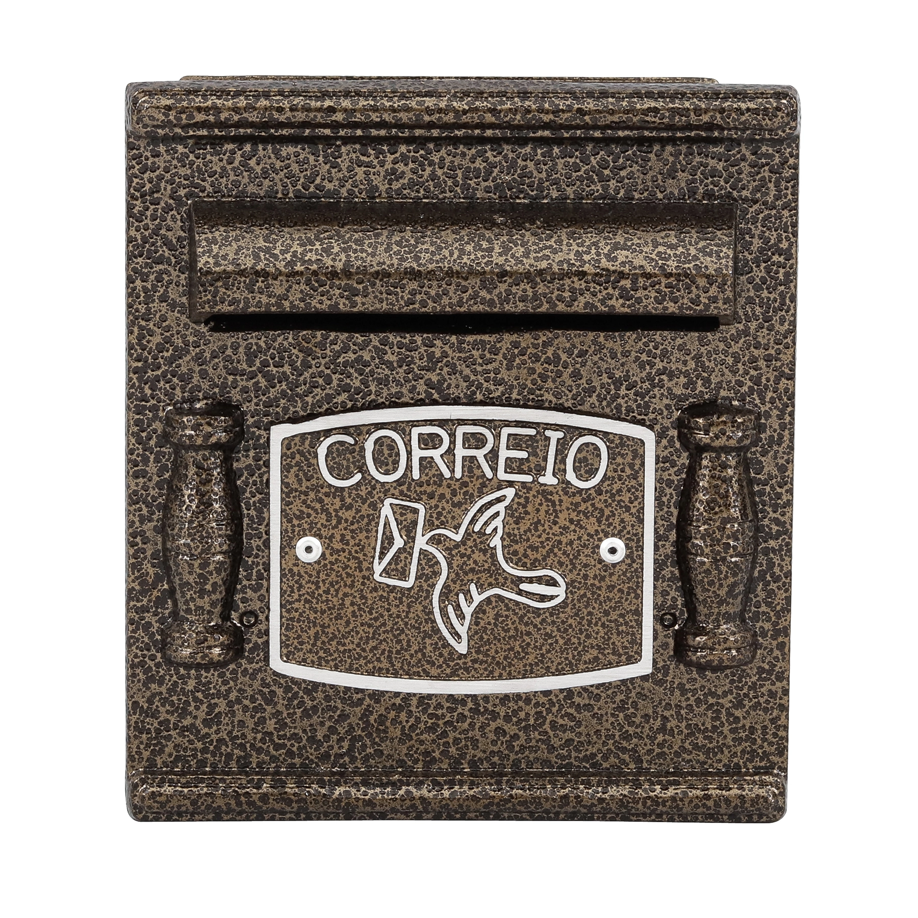 Caixa de Correio para Grade e Muro Alumínio Dourado 22x20x18cm