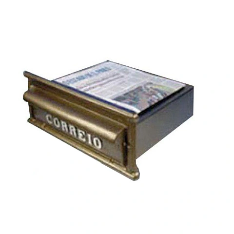 Caixa de Correio para Muro Alumínio Dourado 15x35x36cm