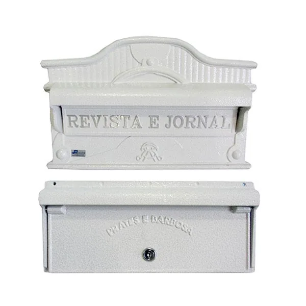 Caixa de Correio para Muro Alumínio Branco 23x37xcm