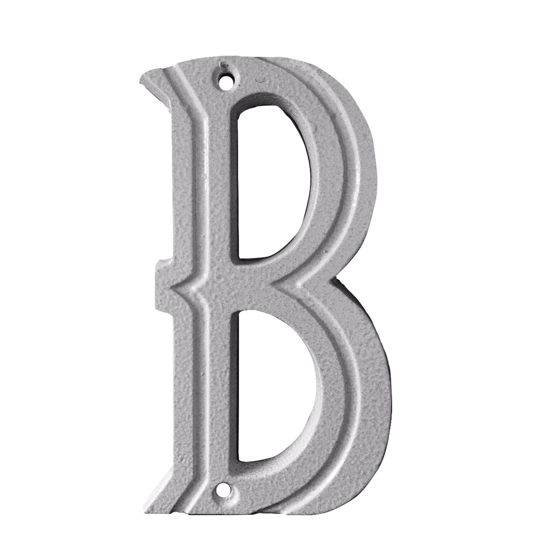 Letra Casa "B" 16cm Adesivo Alumínio Branco