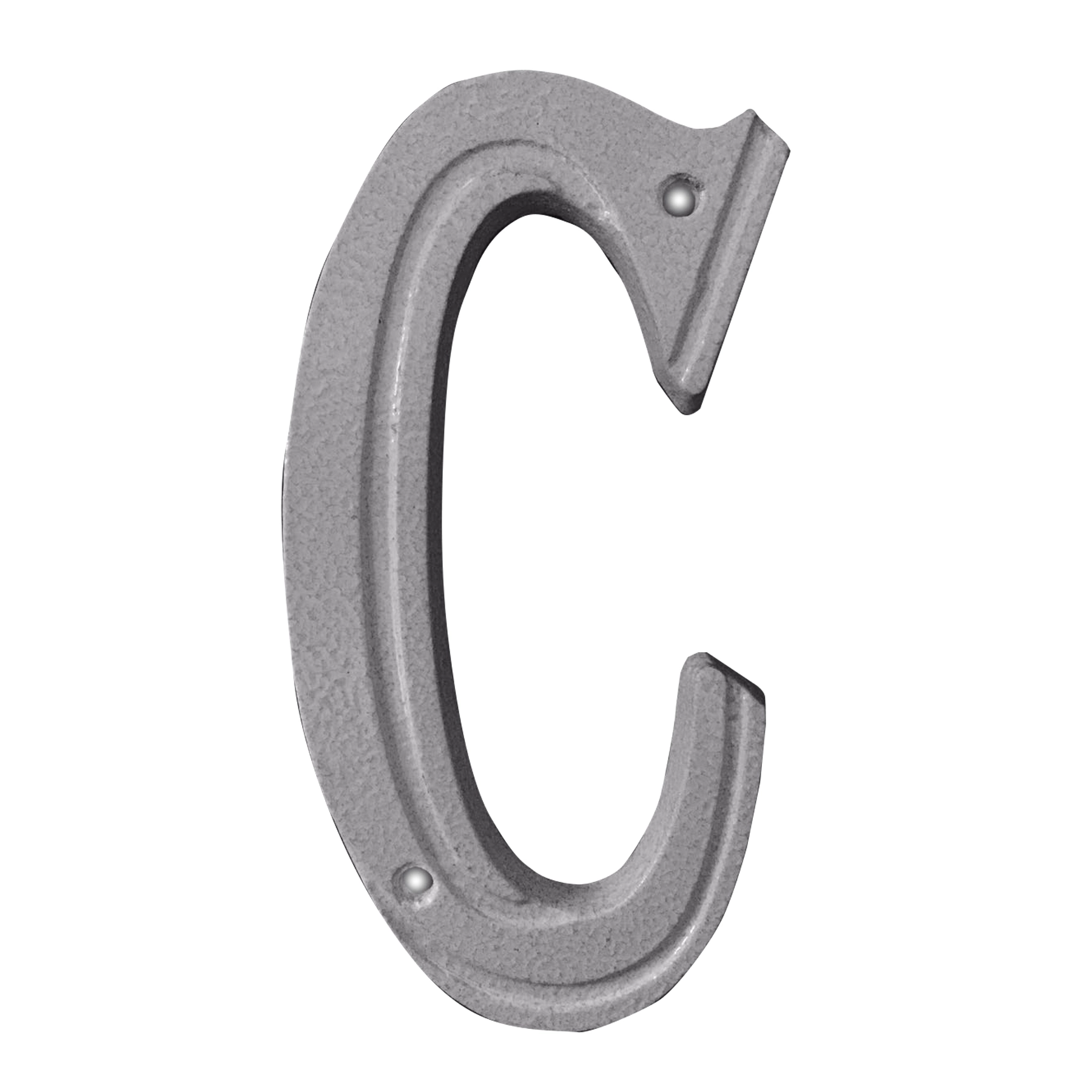 Letra Casa "C" 16cm Adesivo Alumínio Branco