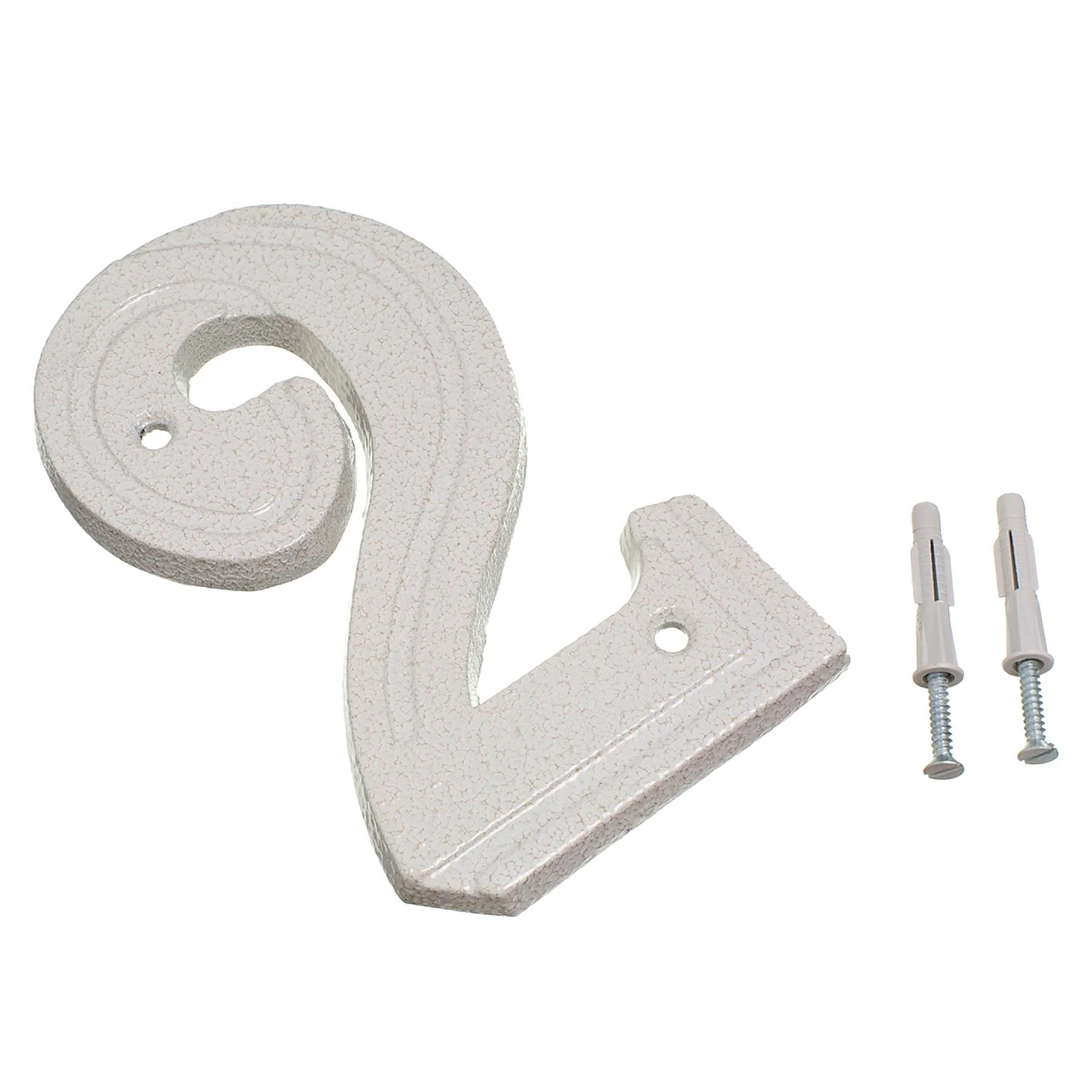 Número Casa "2" 16cm Parafusar Alumínio Branco