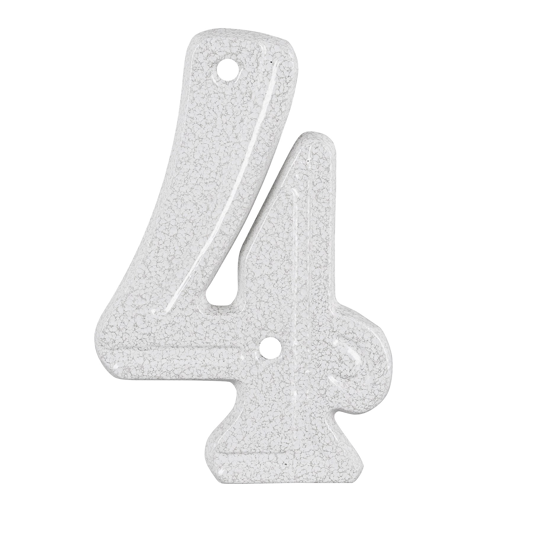 Número Casa "4" 16cm Parafusar Alumínio Branco