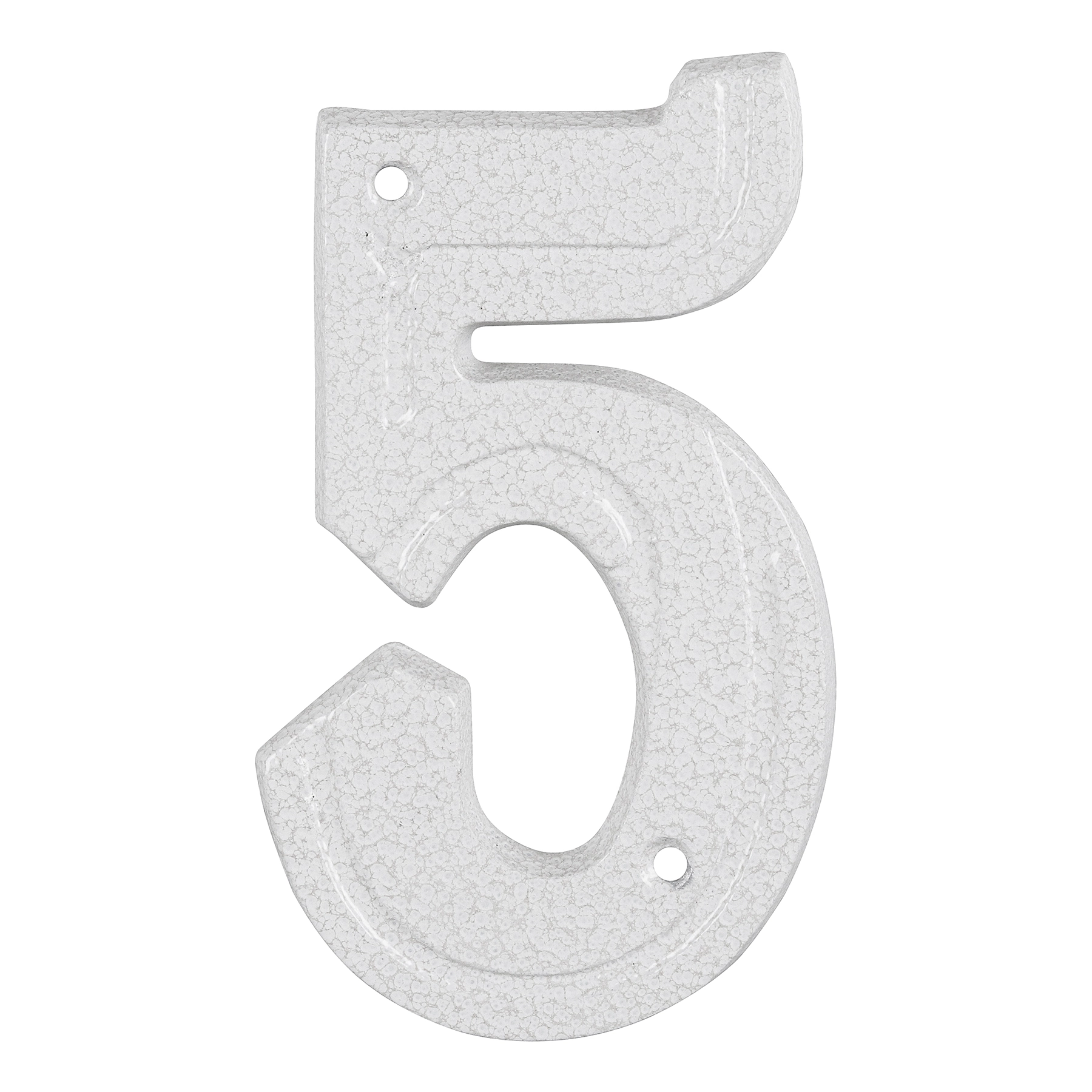 Número Casa "5" 16cm Parafusar Alumínio Branco