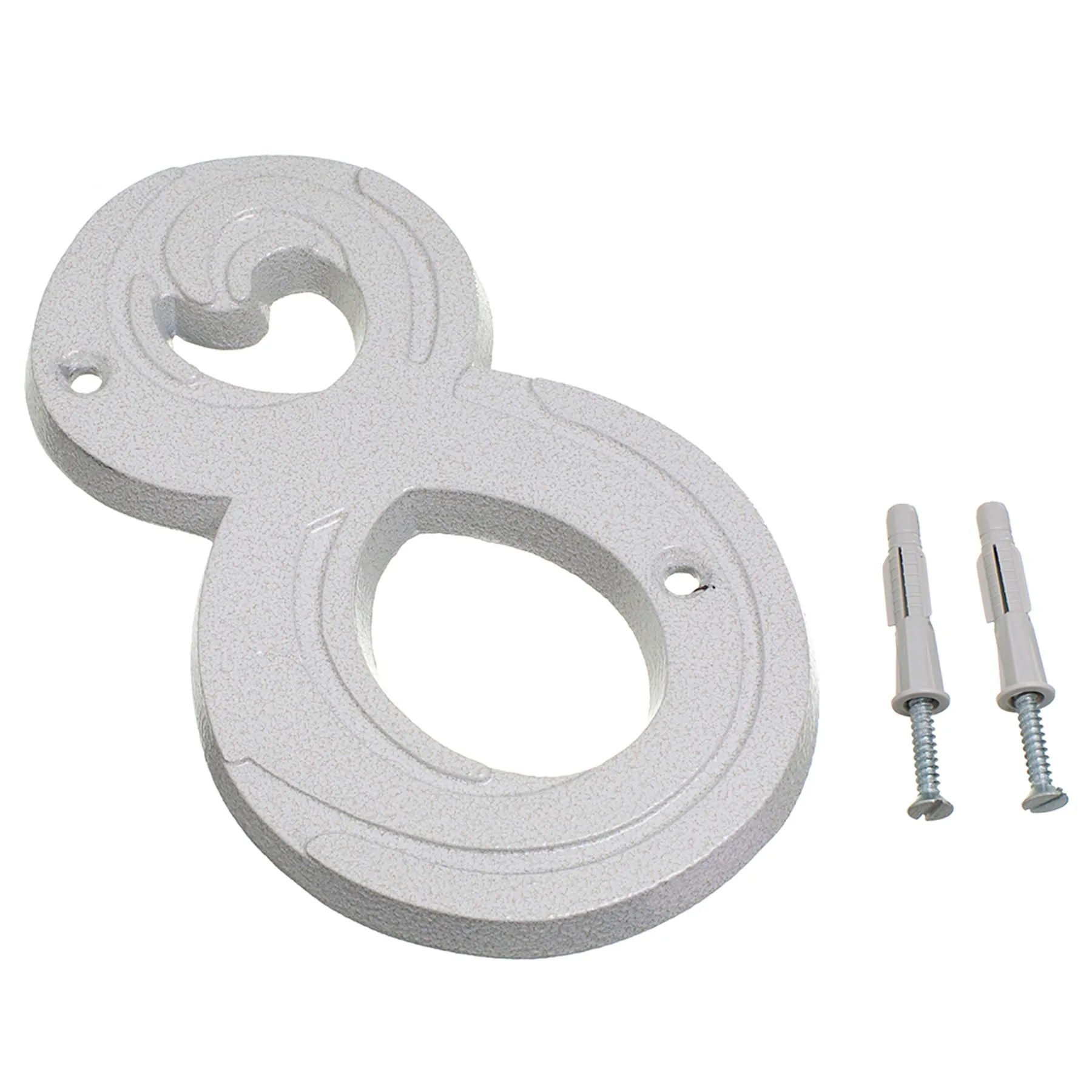 Número Casa "8" 16cm Parafusar Alumínio Branco