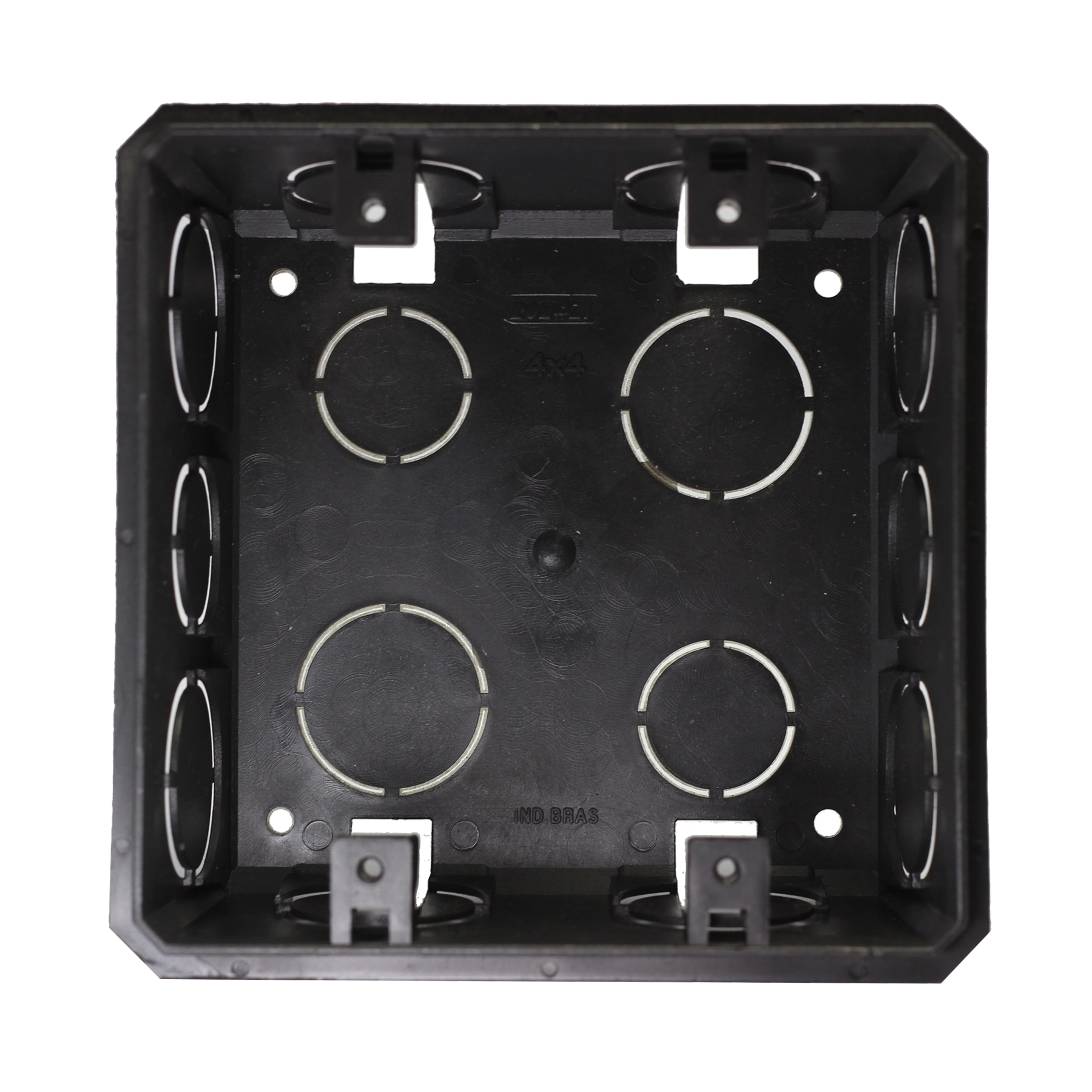 Caixa de Luz 4x4 Quadrada Preta Romazi