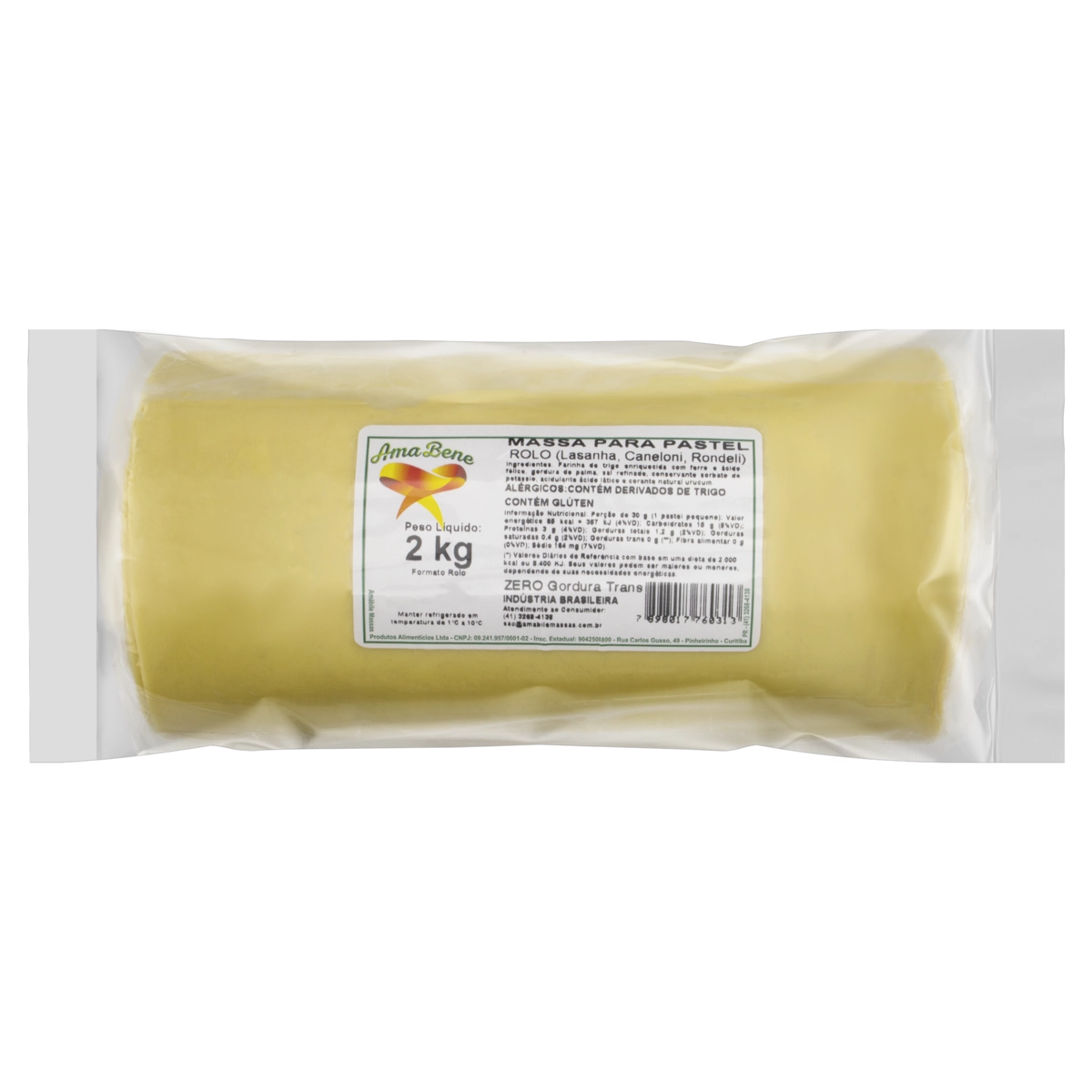 Massa Para Pastel Rolo Ama Bene Pacote 2kg