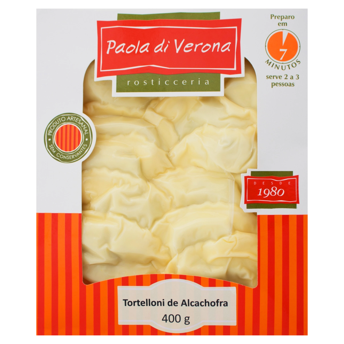 Tortelloni com Recheio de Alcachofra Paola di Verona Cartucho 400g