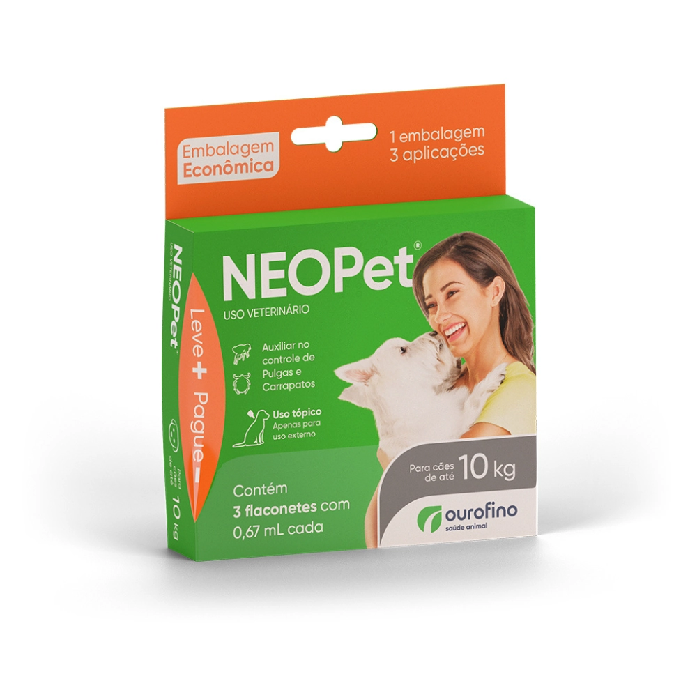 Neopet Cães Até 10kg 0,67 Ml Com 3 Pipetas