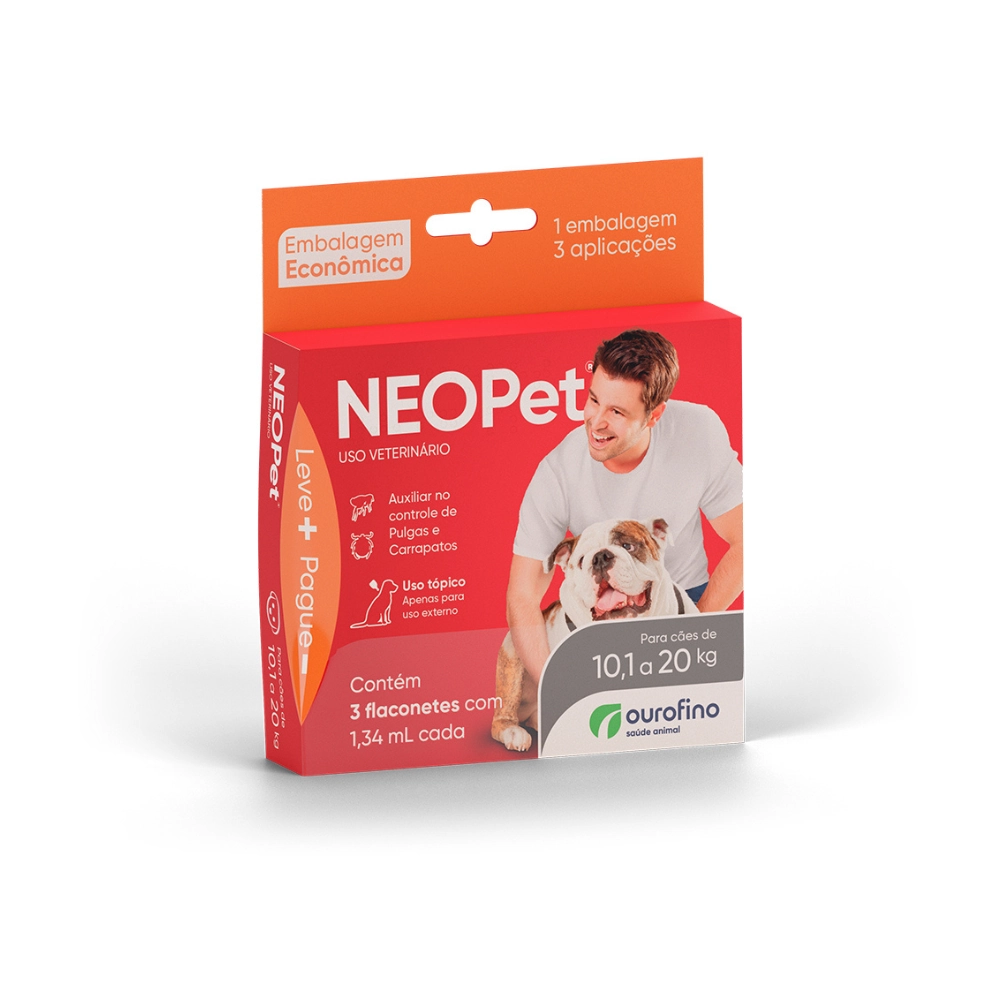 Neopet Cães 10,1 A 20kg 1,34 Ml Com 3 Pipetas