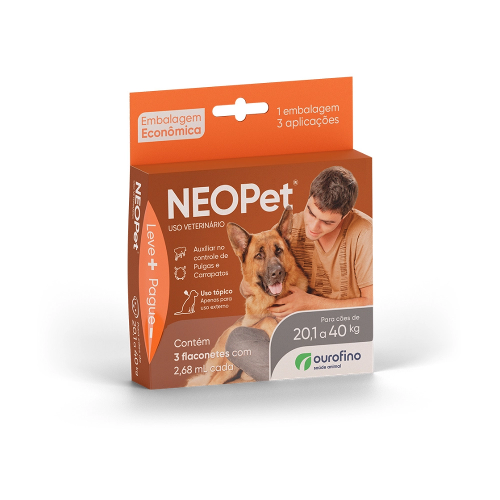 Neopet Cães 20,1 A 40kg 2,68 Ml Com 3 Pipetas